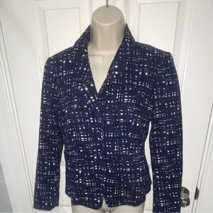 Ann Taylor  blazer size 0Women's Blue Plaid Jacket